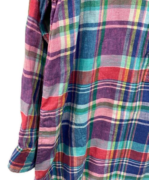 POLO RALPH LAUREN（ポロ・ラルフローレン）POLO RALPH LAUREN (ポロ・ラルフローレン) マドラスチェックリネンシャツワンピース マルチカラー サイズ:SIZE 10の古着・服飾アイテム