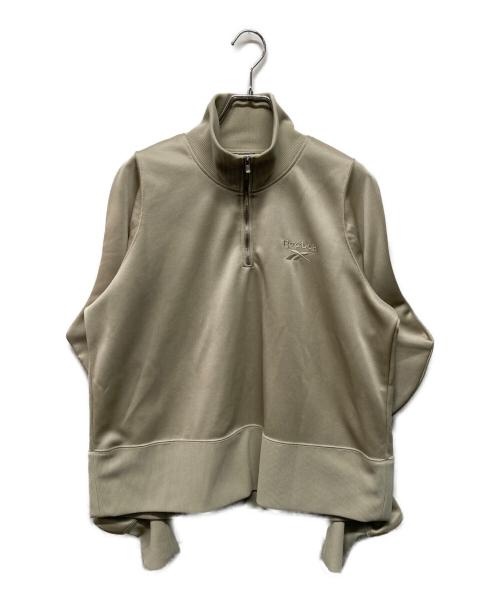 REEBOK（リーボック）REEBOK (リーボック) naokitomizuka (ナオキトミヅカ) half zip deformed sweat shirt(ハーフ ジップ ディフォルメド スウェット シャツ) ベージュ サイズ:Freeの古着・服飾アイテム