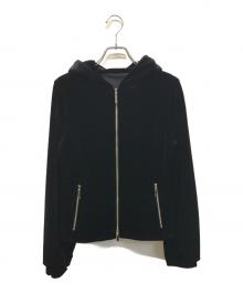 DAISY VELOUR（デイジーベロア）の古着「LUXURY PARKA（ラグジュアリー パーカー） ベロアジップパーカー」｜ブラック