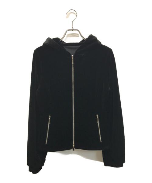 DAISY VELOUR（デイジーベロア）DAISY VELOUR (デイジーベロア) LUXURY PARKA（ラグジュアリー パーカー） ベロアジップパーカー ブラック サイズ:SIZE 40の古着・服飾アイテム