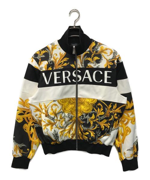 VERSACE（ヴェルサーチェ）VERSACE (ヴェルサーチェ) バロック柄ロゴブルゾン イエロー×ブラック サイズ:Sの古着・服飾アイテム