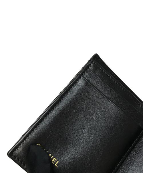 CHANEL（シャネル）CHANEL (シャネル) キャビアスキン ラインストーン スモールウォレット ブラックの古着・服飾アイテム