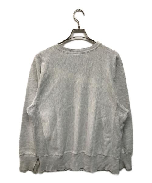 Champion REVERSE WEAVE（チャンピオン リバース ウィーブ）Champion REVERSE WEAVE (チャンピオン リバース ウィーブ) 3段プリント スウェット グリーン×グレー サイズ:Lの古着・服飾アイテム