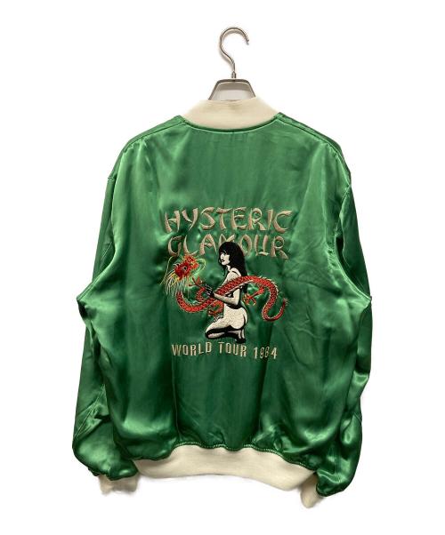 Hysteric Glamour（ヒステリックグラマー）Hysteric Glamour (ヒステリックグラマー) DRAGON LADY TOUR刺繍 スカジャン グリーン サイズ:XLの古着・服飾アイテム