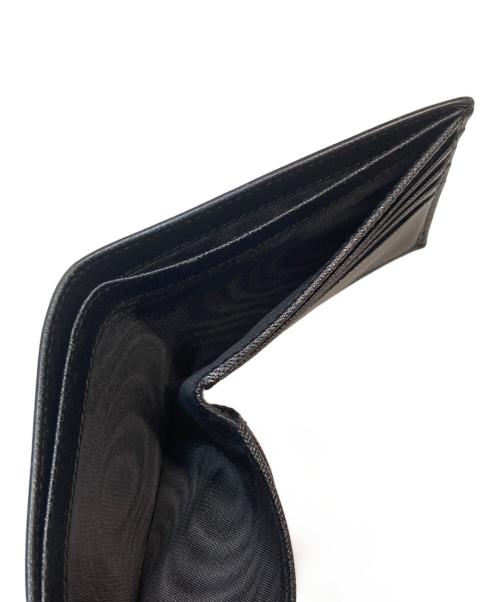 PRADA（プラダ）PRADA (プラダ) サフィアーノレザーウォレット 二つ折り メタルロゴ コンパクトウォレット ブラックの古着・服飾アイテム