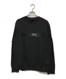MONCLER（モンクレール）の古着「FELPA GIROCOLLO(フェルパ ジロコッロ)フロッキーロゴスウェット」｜ブラック