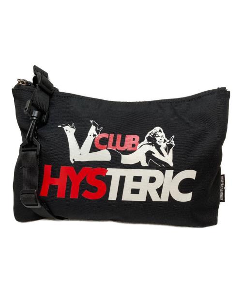 Hysteric Glamour（ヒステリックグラマー）Hysteric Glamour (ヒステリックグラマー) CLUB HYSTERIC(クラブ ヒステリック)ショルダーバッグ Y2K ブラックの古着・服飾アイテム