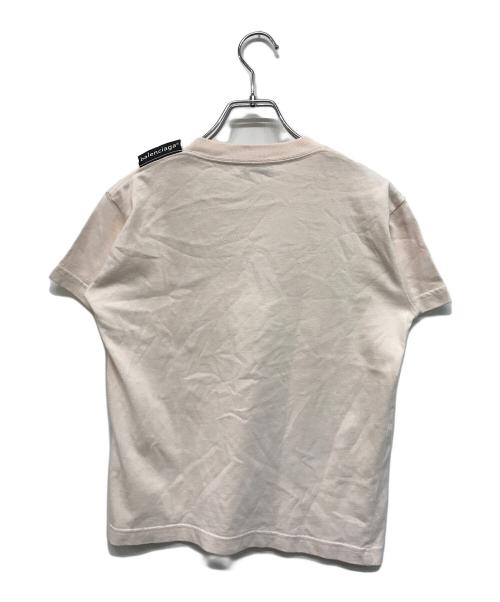 BALENCIAGA（バレンシアガ）BALENCIAGA (バレンシアガ) ビッグロゴタブタイトクルーネックTシャツ ピンク サイズ:Sの古着・服飾アイテム