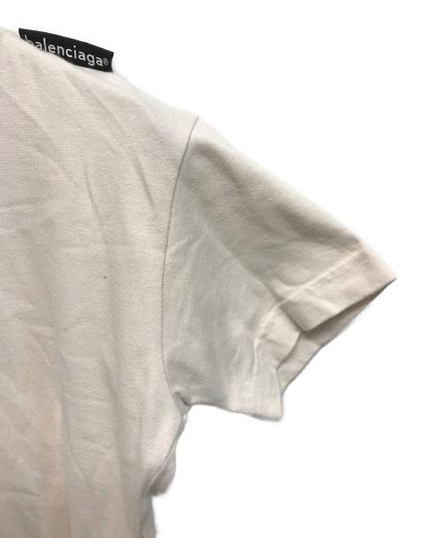 BALENCIAGA（バレンシアガ）BALENCIAGA (バレンシアガ) ビッグロゴタブタイトクルーネックTシャツ ピンク サイズ:Sの古着・服飾アイテム