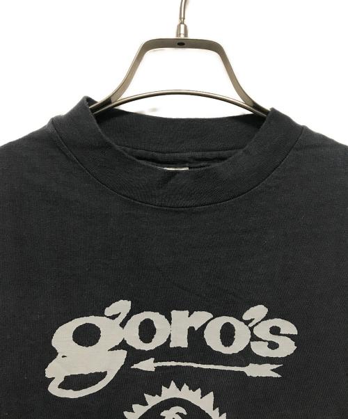 Hanes（ヘインズ）Hanes (ヘインズ) goro's 90’SゴローズプリントTシャツ　ロゴTシャツ ブラック×グレー サイズ:Lの古着・服飾アイテム