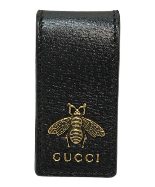 GUCCI（グッチ）GUCCI (グッチ) アニマリエレザー マネークリップ ブラックの古着・服飾アイテム