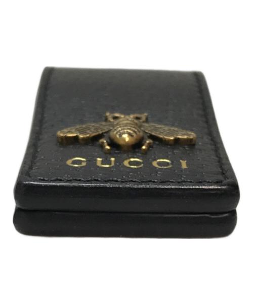 GUCCI（グッチ）GUCCI (グッチ) アニマリエレザー マネークリップ ブラックの古着・服飾アイテム