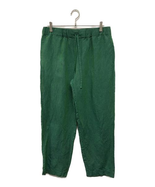 MISSING（ミッシング）MISSING (ミッシング) アイリッシュ リネンパンツ 英国製 MADE IN ENGLAND グリーン サイズ:Lの古着・服飾アイテム