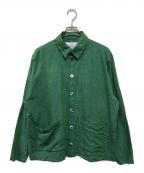 MISSINGミッシング）の古着「アイリッシュ リネンジャケット MADE IN ENGLAND 英国製」｜グリーン