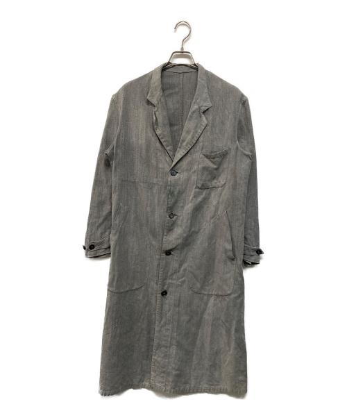 FOR black chambray atlier coat（フォー ブラック シャンブレー アトリエ コート）FOR black chambray atlier coat (フォー ブラック シャンブレー アトリエ コート) 40’S~ アトリエコート EURO vintage 黒シャン  グレー サイズ:不明の古着・服飾アイテム