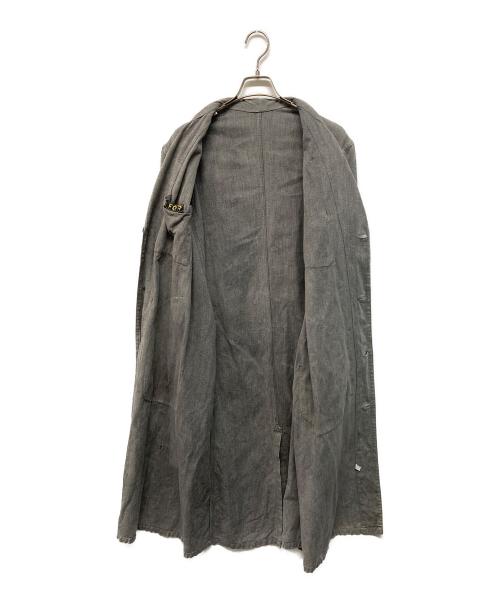FOR black chambray atlier coat（フォー ブラック シャンブレー アトリエ コート）FOR black chambray atlier coat (フォー ブラック シャンブレー アトリエ コート) 40’S~ アトリエコート EURO vintage 黒シャン  グレー サイズ:不明の古着・服飾アイテム