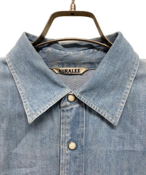AURALEE（オーラリー）AURALEE (オーラリー) SELVEDGE SUPER LIGHT DENIM SHIRT(セルビッジ スーパー ライト デニム シャツ) 日本製 ドメス ブルー サイズ:SIZE 3の古着・服飾アイテム