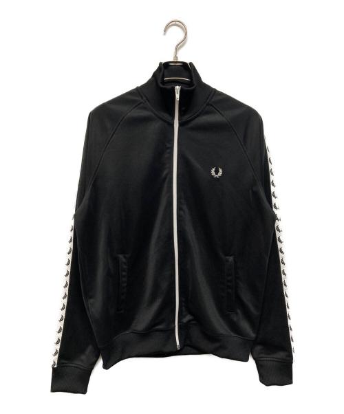 FRED PERRY（フレッドペリー）FRED PERRY (フレッドペリー) ローレル リース テープド トラック ジャケット ブラック×ホワイト サイズ:Mの古着・服飾アイテム