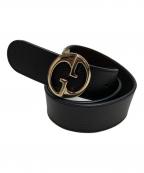 GUCCIグッチ）の古着「リバーシブルレザーベルト イタリア製 インターロッキングG」｜ブラウン×ブラック