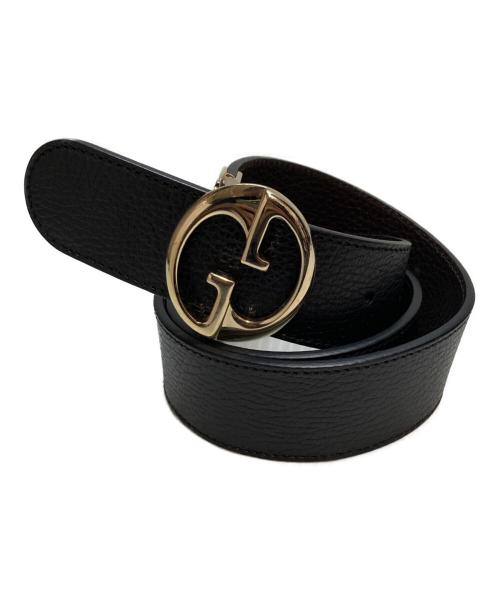 GUCCI（グッチ）GUCCI (グッチ) リバーシブルレザーベルト イタリア製 インターロッキングG ブラウン×ブラックの古着・服飾アイテム