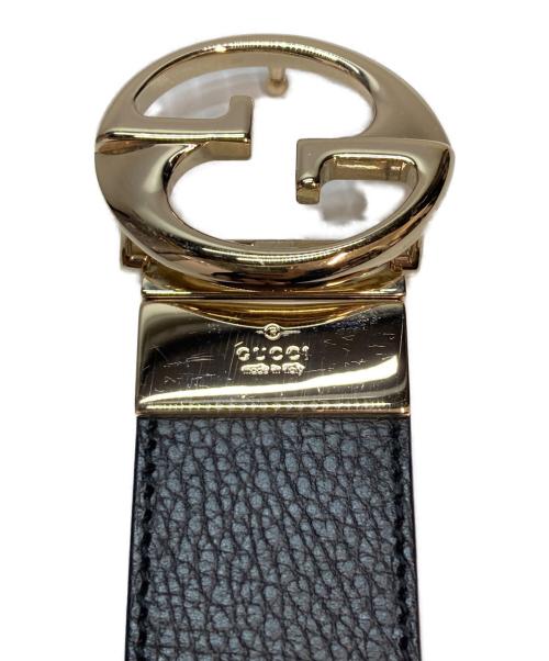 GUCCI（グッチ）GUCCI (グッチ) リバーシブルレザーベルト イタリア製 インターロッキングG ブラウン×ブラックの古着・服飾アイテム