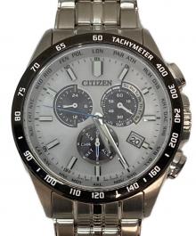CITIZEN（シチズン）の古着「腕時計 クロノグラフ エコドライブ ソーラー充電」｜ホワイト×シルバー
