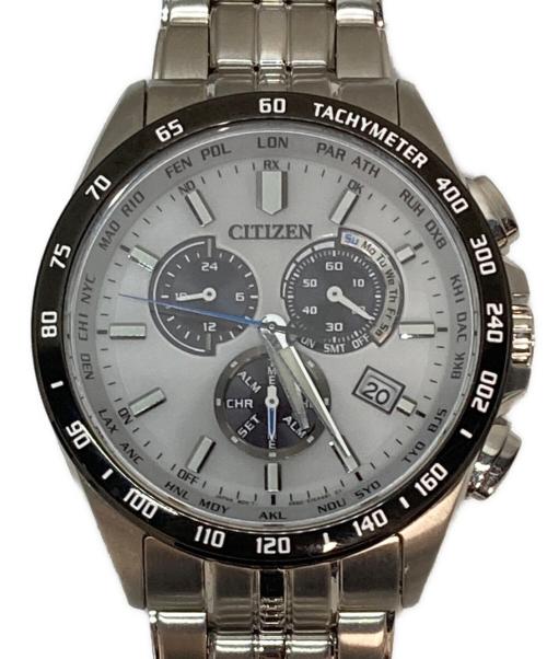 CITIZEN（シチズン）CITIZEN (シチズン) 腕時計 クロノグラフ エコドライブ ソーラー充電 ホワイト×シルバーの古着・服飾アイテム