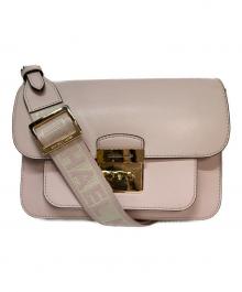 MICHAEL KORS（マイケルコース）の古着「SLOAN WDITOR MD FLAP MESSENGER/スローン エディター ミディアム フラップ メッセンジャーバッグ」｜ピンク
