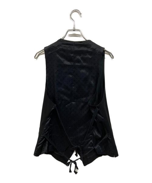 ANN DEMEULEMEESTER（アンドゥムルメステール）ANN DEMEULEMEESTER (アンドゥムルメステール) 切替ジレ ドレス モード ブラック サイズ:SIZE 36の古着・服飾アイテム