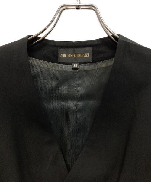 ANN DEMEULEMEESTER（アンドゥムルメステール）ANN DEMEULEMEESTER (アンドゥムルメステール) 切替ジレ ドレス モード ブラック サイズ:SIZE 36の古着・服飾アイテム