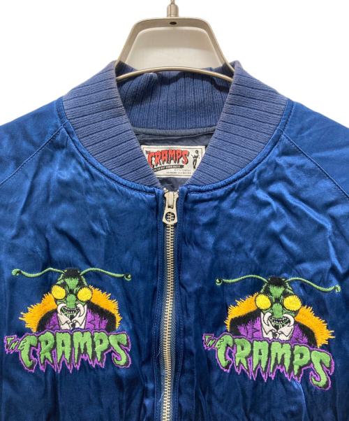Hysteric Glamour（ヒステリックグラマー）Hysteric Glamour (ヒステリックグラマー) THE CRAMPS (ザ・クランプス) THE CRAMPS（ザ・クランプス）刺繍 スカジャン ブルー サイズ:Mの古着・服飾アイテム