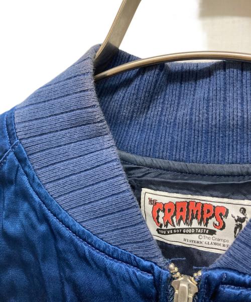 Hysteric Glamour（ヒステリックグラマー）Hysteric Glamour (ヒステリックグラマー) THE CRAMPS (ザ・クランプス) THE CRAMPS（ザ・クランプス）刺繍 スカジャン ブルー サイズ:Mの古着・服飾アイテム