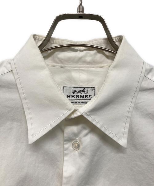 HERMES（エルメス）HERMES (エルメス) ステッチデザインシャツ ホワイト サイズ:SIZE 40の古着・服飾アイテム