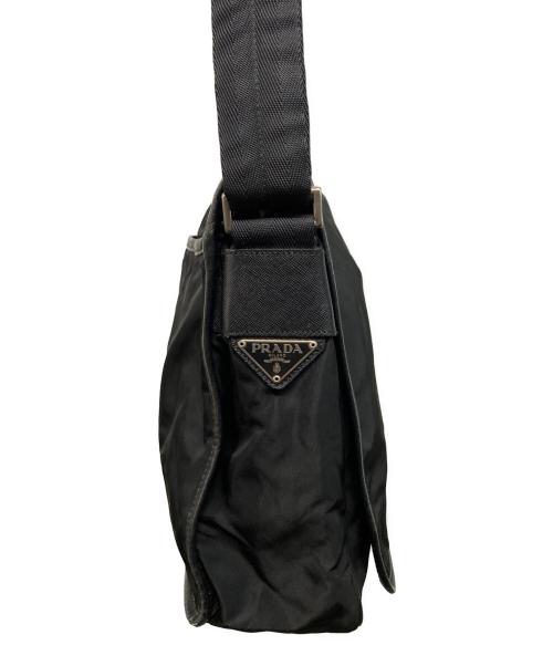 PRADA（プラダ）PRADA (プラダ) トライアングルプレートショルダーバッグ 三角ロゴ ナイロン ブラックの古着・服飾アイテム