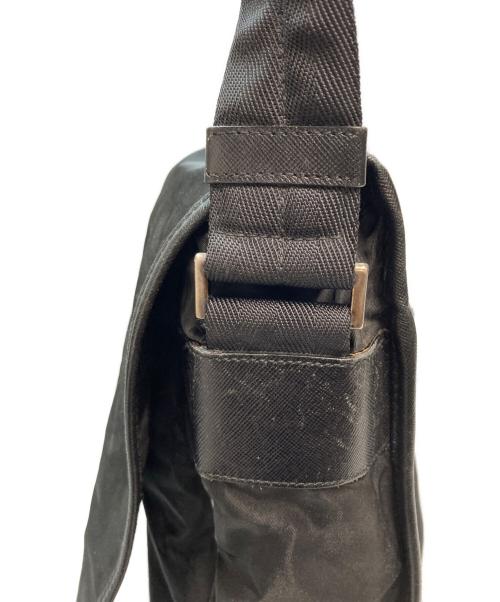 PRADA（プラダ）PRADA (プラダ) トライアングルプレートショルダーバッグ 三角ロゴ ナイロン ブラックの古着・服飾アイテム