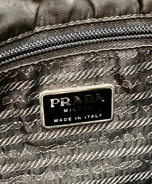 PRADA（プラダ）PRADA (プラダ) トライアングルプレートショルダーバッグ 三角ロゴ ナイロン ブラックの古着・服飾アイテム