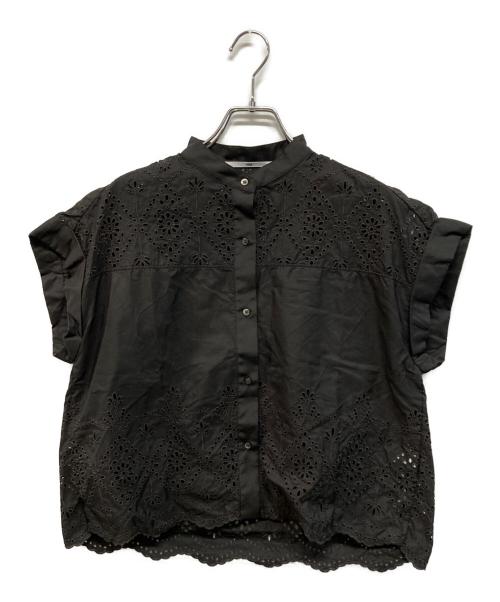 ticca（ティッカ）TICCA (ティッカ) レース フレンチスリーブ シャツ 日本製 ブラック サイズ:Freeの古着・服飾アイテム