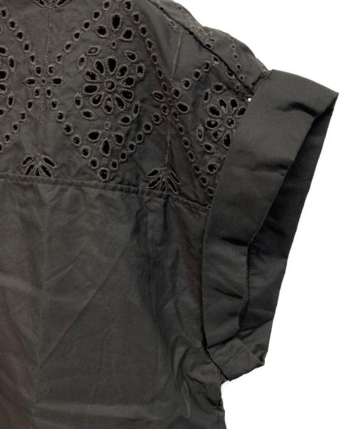 ticca（ティッカ）TICCA (ティッカ) レース フレンチスリーブ シャツ 日本製 ブラック サイズ:Freeの古着・服飾アイテム