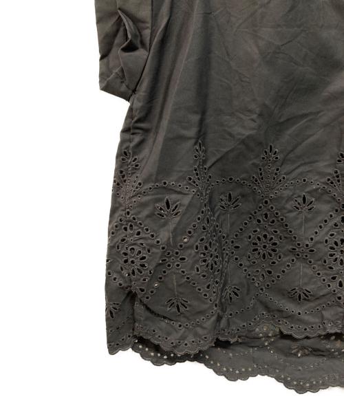 ticca（ティッカ）TICCA (ティッカ) レース フレンチスリーブ シャツ 日本製 ブラック サイズ:Freeの古着・服飾アイテム