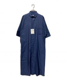ticca（ティッカ）の古着「テントラインシャツワンピース 比翼仕立て」｜ネイビー