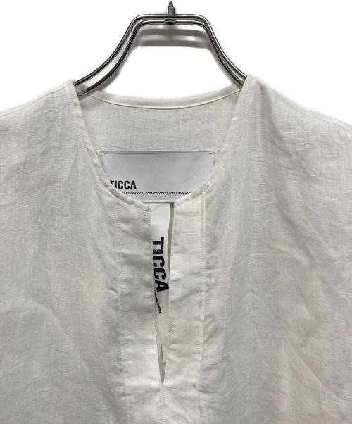 ticca（ティッカ）ticca (ティッカ) リネンツイストスリーブワンピース 日本製 ホワイト サイズ:Freeの古着・服飾アイテム