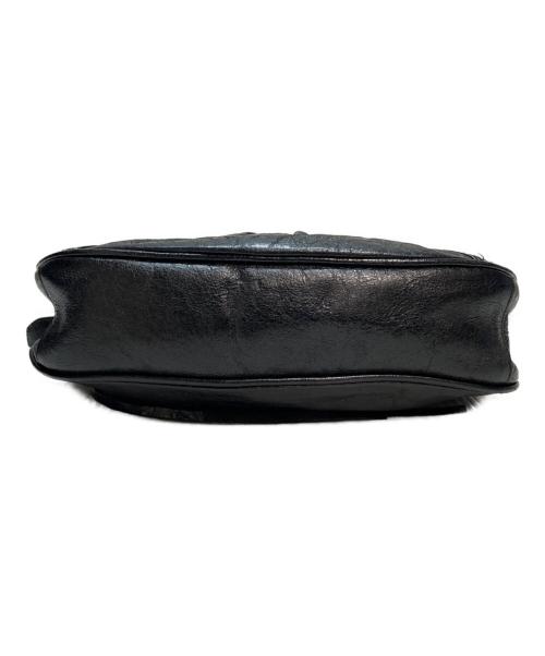 BALENCIAGA（バレンシアガ）BALENCIAGA (バレンシアガ) ショルダーバッグ ル カゴール XS Le Cagole アリーナラムスキン アンティーク調シルバー ハート形ミラー ジッパー付きポーチ ブラックの古着・服飾アイテム