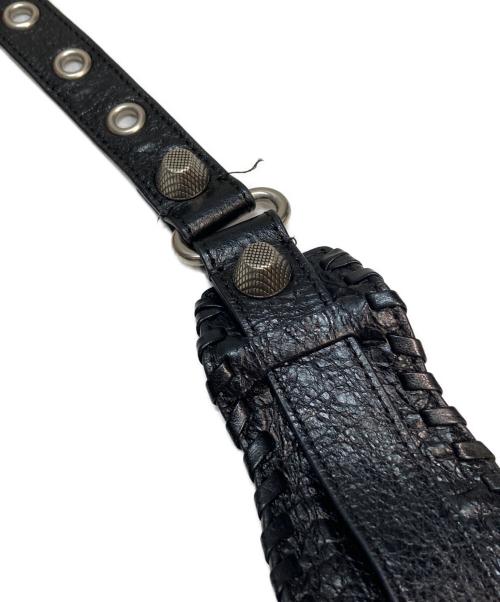BALENCIAGA（バレンシアガ）BALENCIAGA (バレンシアガ) ショルダーバッグ ル カゴール XS Le Cagole アリーナラムスキン アンティーク調シルバー ハート形ミラー ジッパー付きポーチ ブラックの古着・服飾アイテム