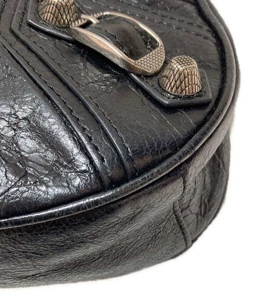BALENCIAGA（バレンシアガ）BALENCIAGA (バレンシアガ) ショルダーバッグ ル カゴール XS Le Cagole アリーナラムスキン アンティーク調シルバー ハート形ミラー ジッパー付きポーチ ブラックの古着・服飾アイテム