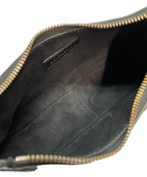 BALENCIAGA（バレンシアガ）BALENCIAGA (バレンシアガ) ショルダーバッグ ル カゴール XS Le Cagole アリーナラムスキン アンティーク調シルバー ハート形ミラー ジッパー付きポーチ ブラックの古着・服飾アイテム