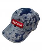 SUPREMEシュプリーム）の古着「Flames Jacquard Deniｍ Camp Cap/フレイムズ ジャカード デニム キャンプ キャップ」｜インディゴ