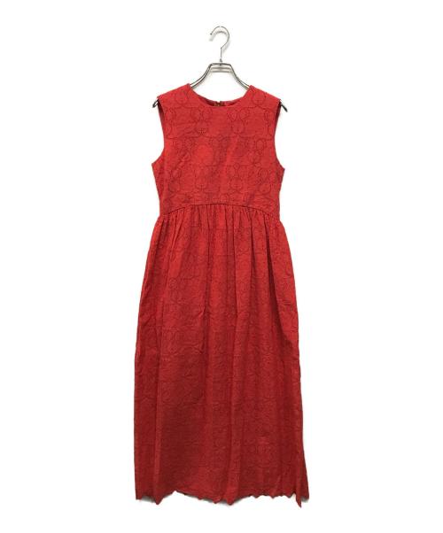 allureville（アルアバイル）allureville (アルアバイル) シフリー刺繍ギャザーワンピース レース オレンジ サイズ:1/S 未使用品の古着・服飾アイテム