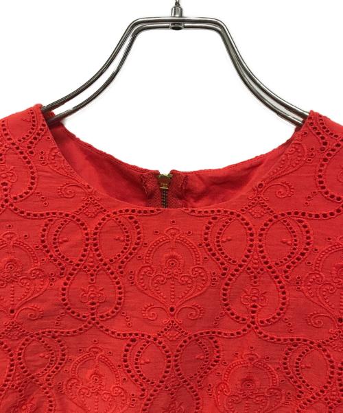 allureville（アルアバイル）allureville (アルアバイル) シフリー刺繍ギャザーワンピース レース オレンジ サイズ:1/S 未使用品の古着・服飾アイテム