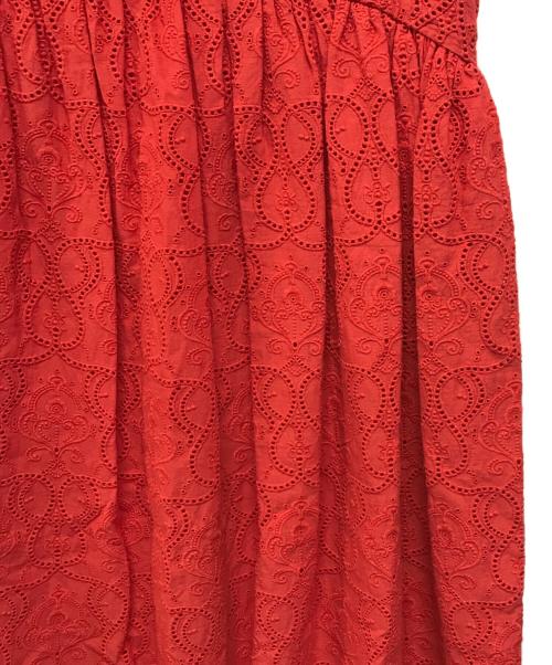 allureville（アルアバイル）allureville (アルアバイル) シフリー刺繍ギャザーワンピース レース オレンジ サイズ:1/S 未使用品の古着・服飾アイテム