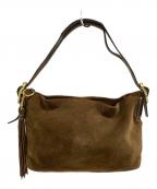 COACHコーチ）の古着「Suede Fringe Brown  Shoulder Bag スウェードショルダーバッグ　Y2K ワンショルダー オールド」｜ブラウン